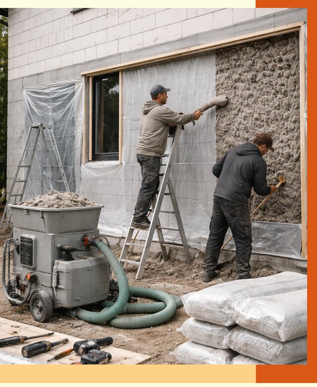 Утепление дома из газобетона эковатой в Чернушке от 4570 руб./м2 | ТепломастерЧрш